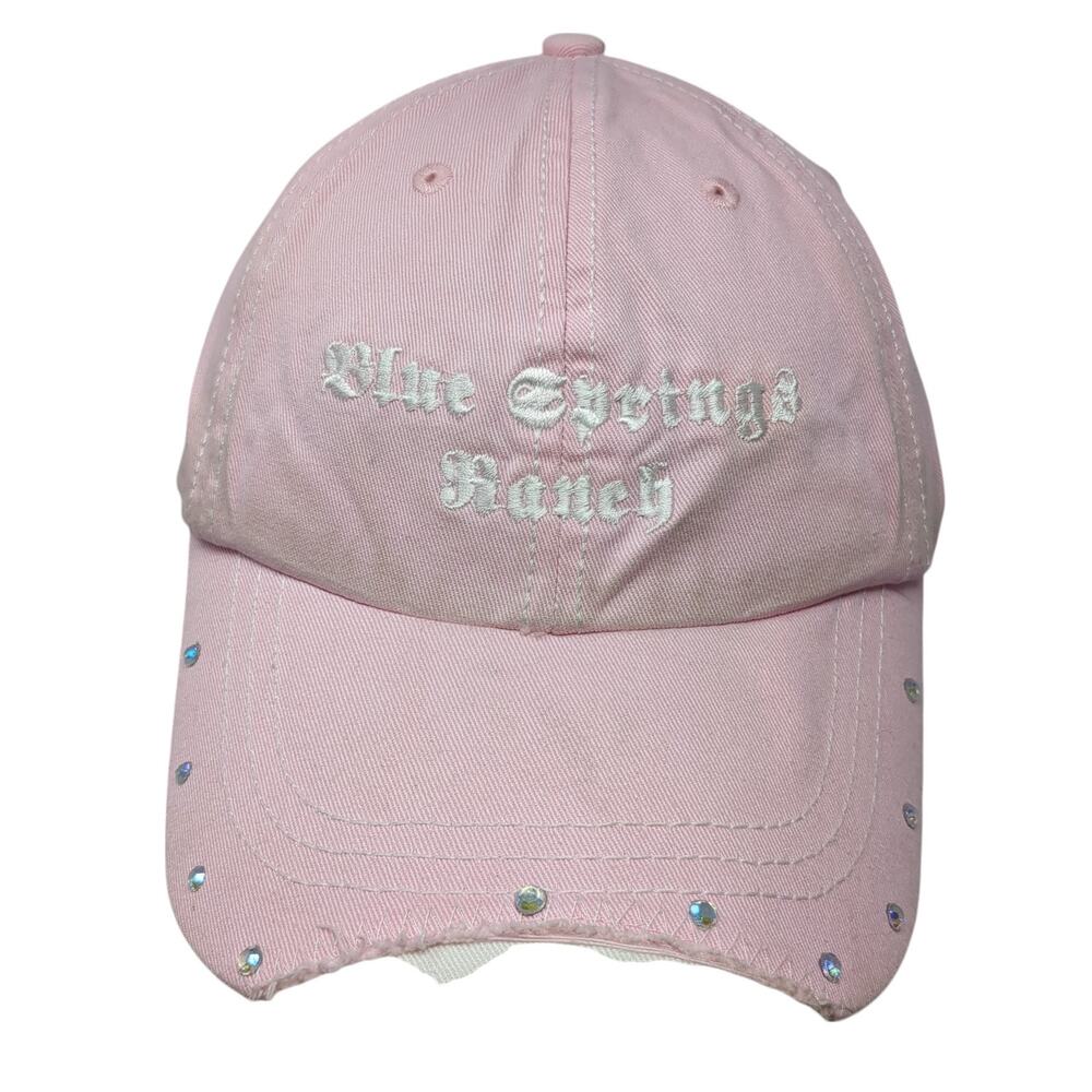 Blue Eprtngs Ranch Slideback Baseball Cap Pink OS Adjustable Embroidered Ha